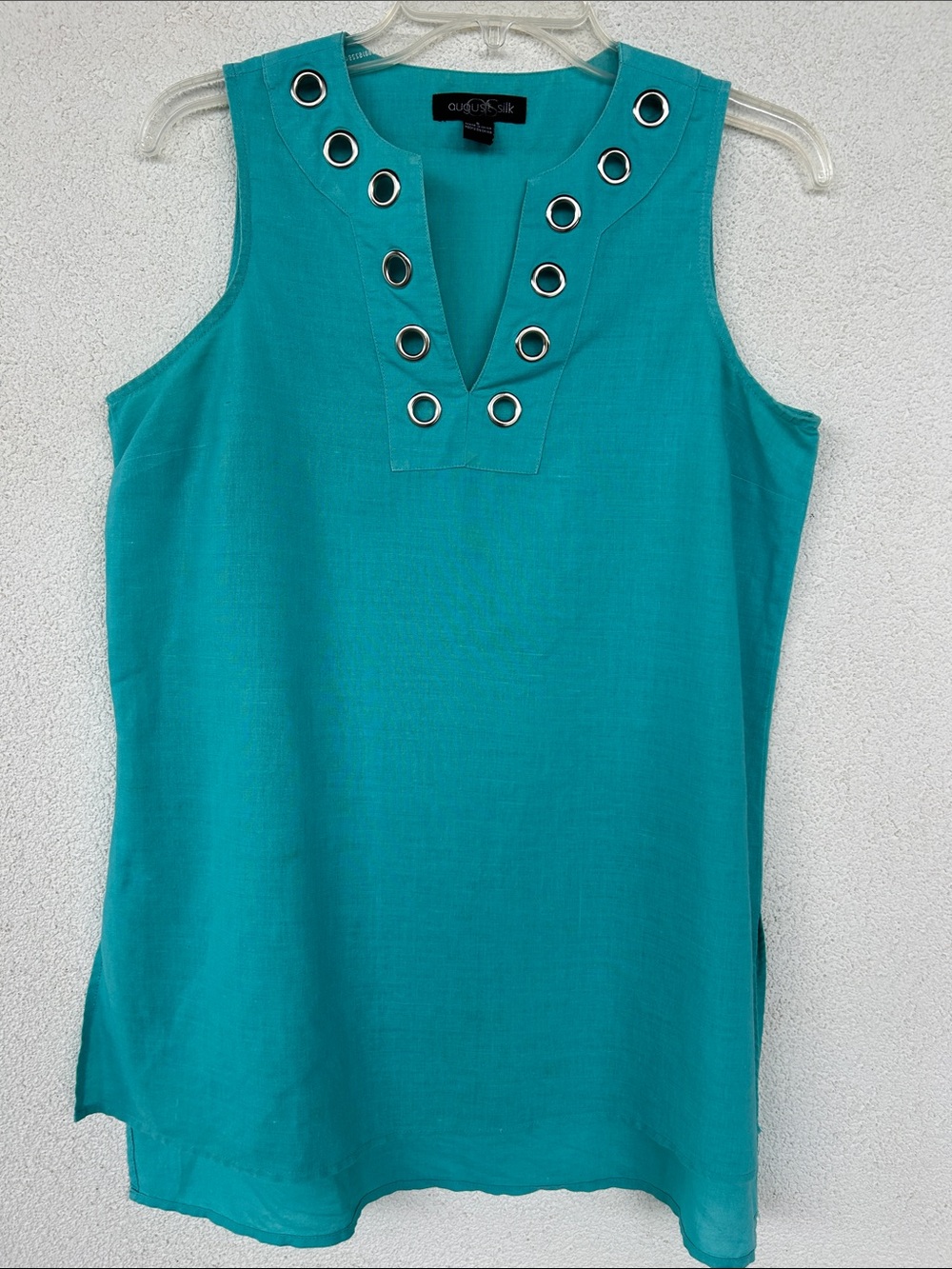 August Silk Turquoise Linen Tunic
